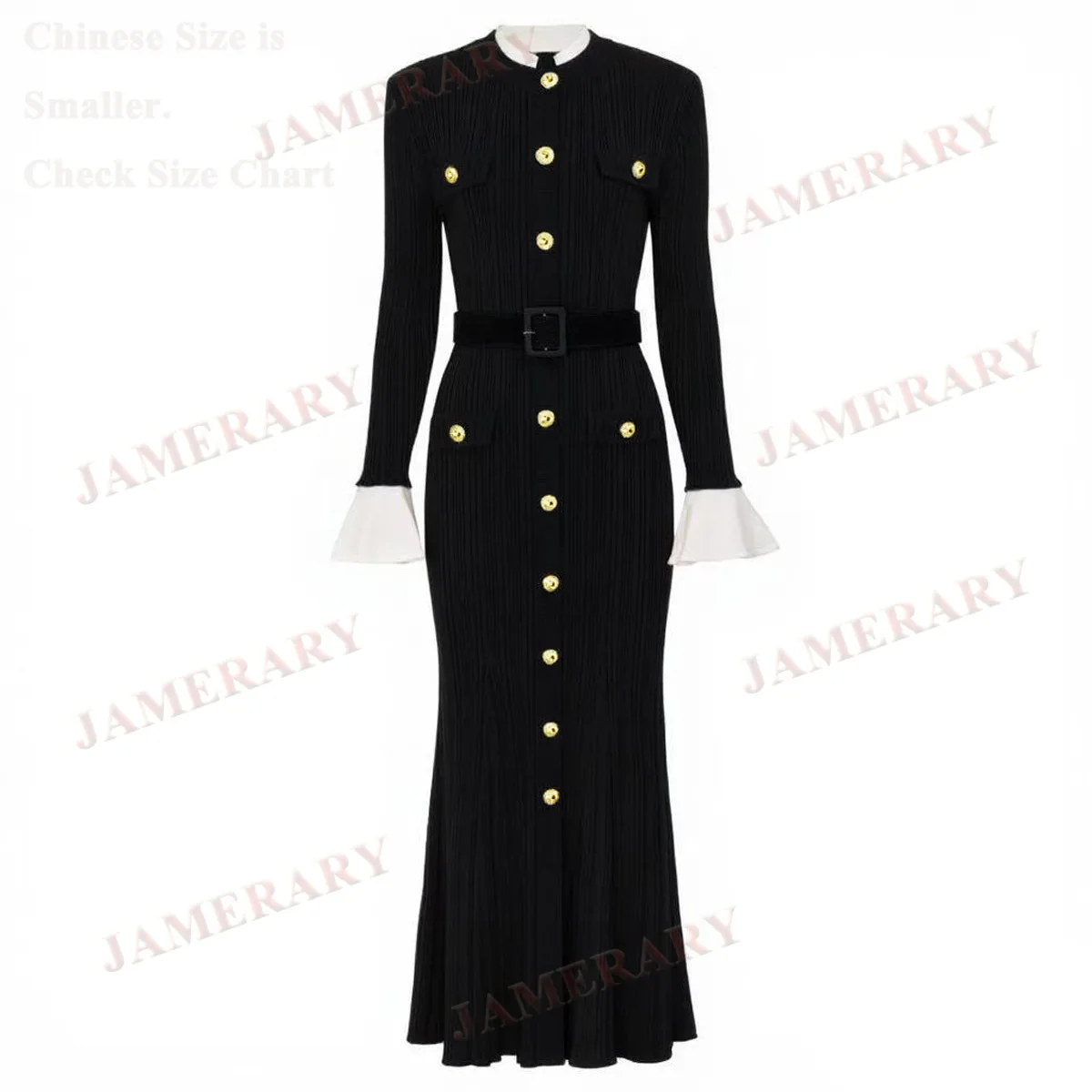 Kwaliteit Herfst Winter Gebreide Lange Jurken Vrouwen Mouwen Single Breasted Trui Schede Jurk Dame Prom Diner Avond Vestidos