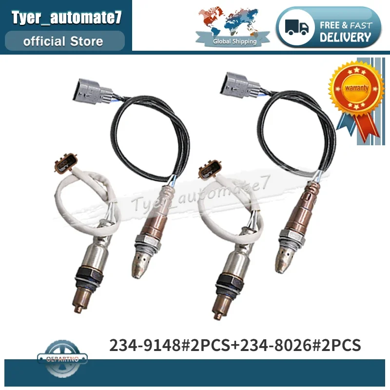 4Pcs Upstream & Downstream Oxygen O2 Lambda Sensor 234-9148 234-8026 For 2018 INFINITI Q50 3.5L V6 2020 NISSAN ARMADA 5.6L V8