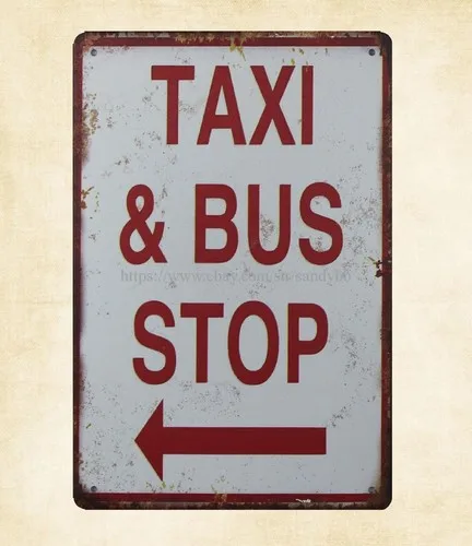 Taxi  Bus Stop metal tin sign princess wall home tavern-Aluminum