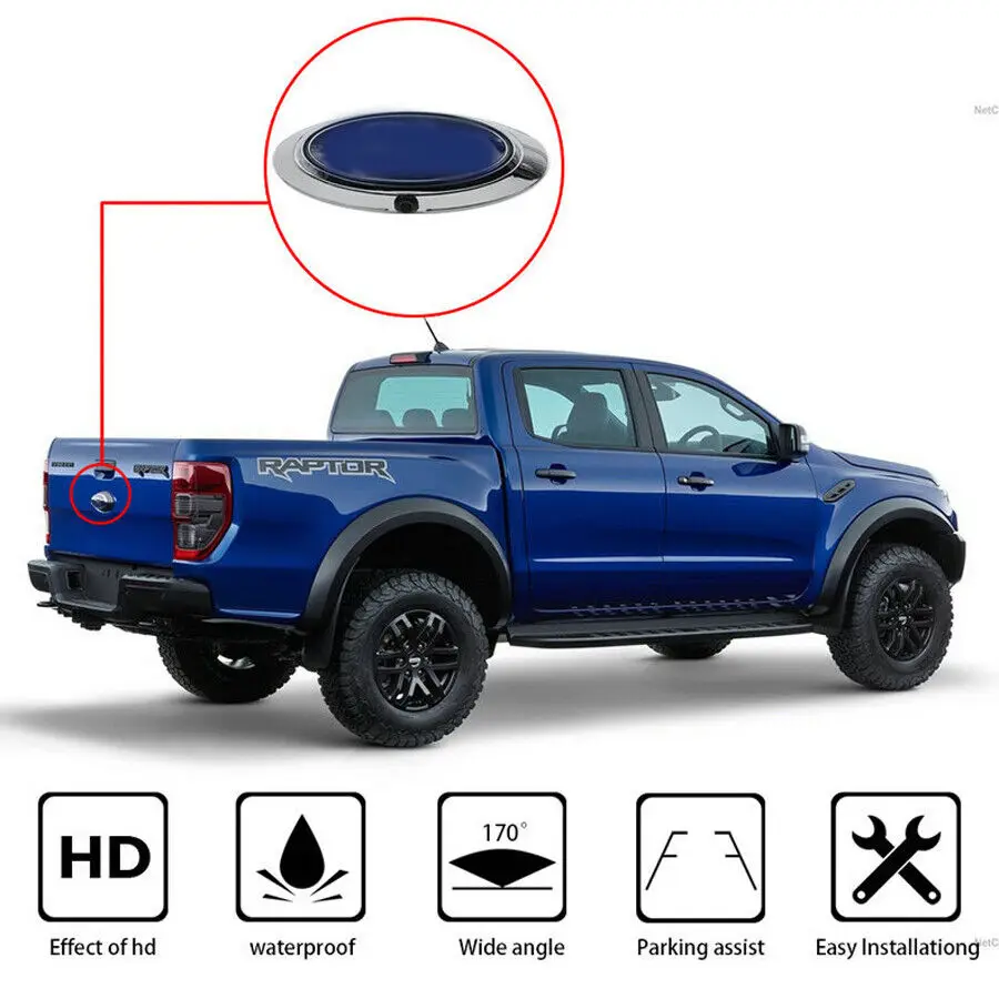 

HKNL 170° HD Car Reverse Camera For FORD RANGER T6 T7 T8 XLT 2012-2019 Pickup truck Single parking camera Brake Light Waterproof