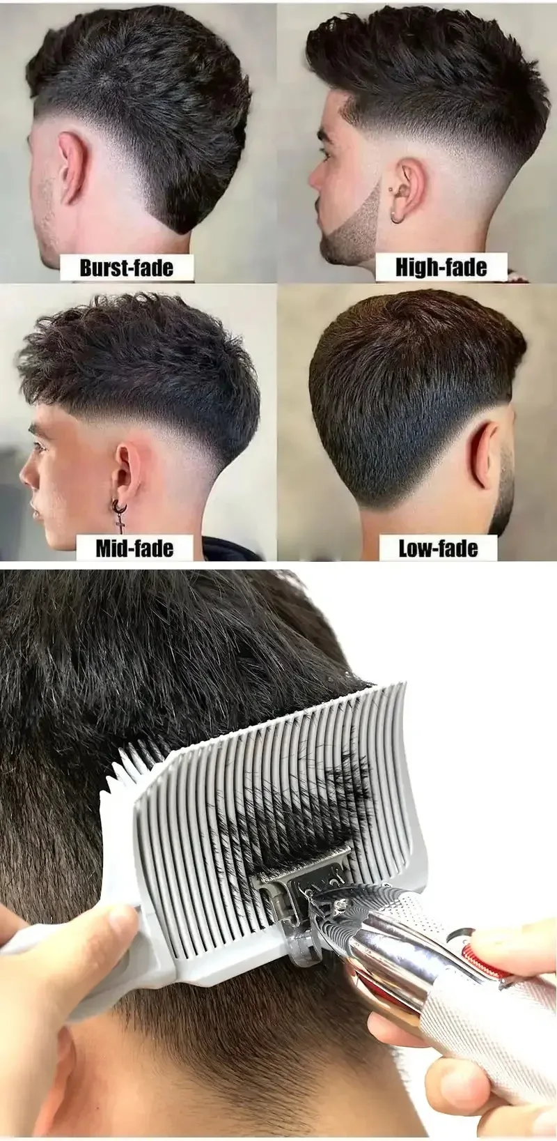 Barber Fade Kämme Haar Schneiden Positionierung Kamm Clipper Männer Flache Top Haar Kamm für Anfänger Barber Pet Styling Werkzeug – Detail 2