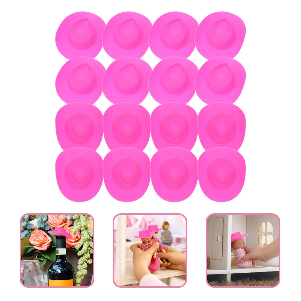 40 قطعة قبعات راعية البقر الصغيرة لون دقيق متين ليس من السهل أن تتلاشى كسر قبعة صغيرة نموذج قبعة نموذج لعبة التظاهر اللعب #5