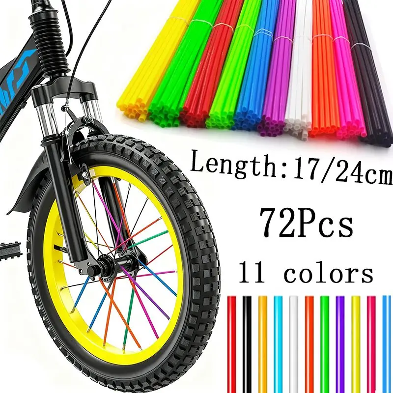 Motorcycle Wheel Spoked Protector 72pcs For Motocross Bicycle Bike Wraps Rims Skin Trim Covers Pipe Spoke Skins Covers
