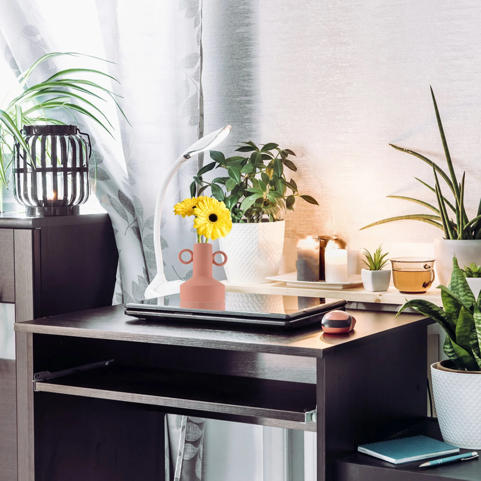 

1Pcs Ceramic Vase Binaural Design Creative Modern Flower Arrangement Vase Nordic Style Decoration Ceramic Flower Ware