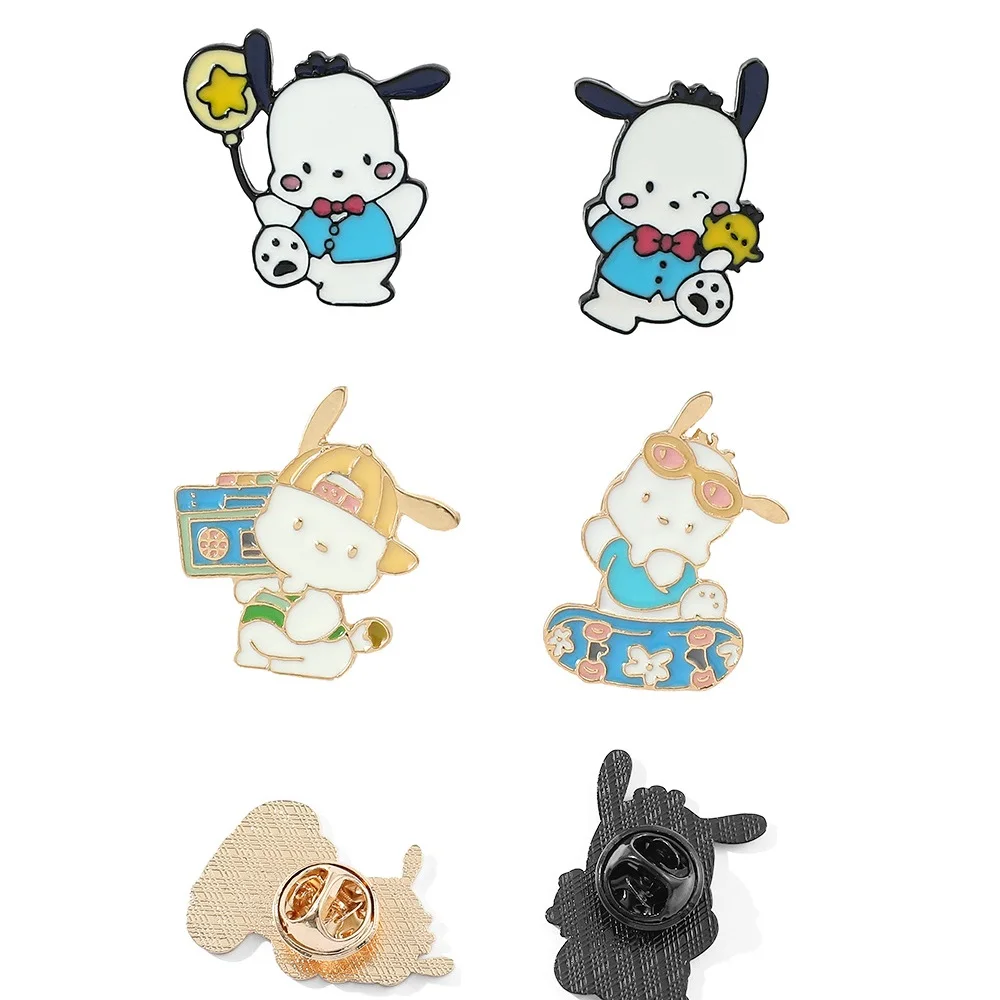

1-4Pcs Anime Pochacco Enamel Pin Brooches For Lapel Pins Badge on decor DIY Backpack children Clothes Metal Badges Fashion Gifts
