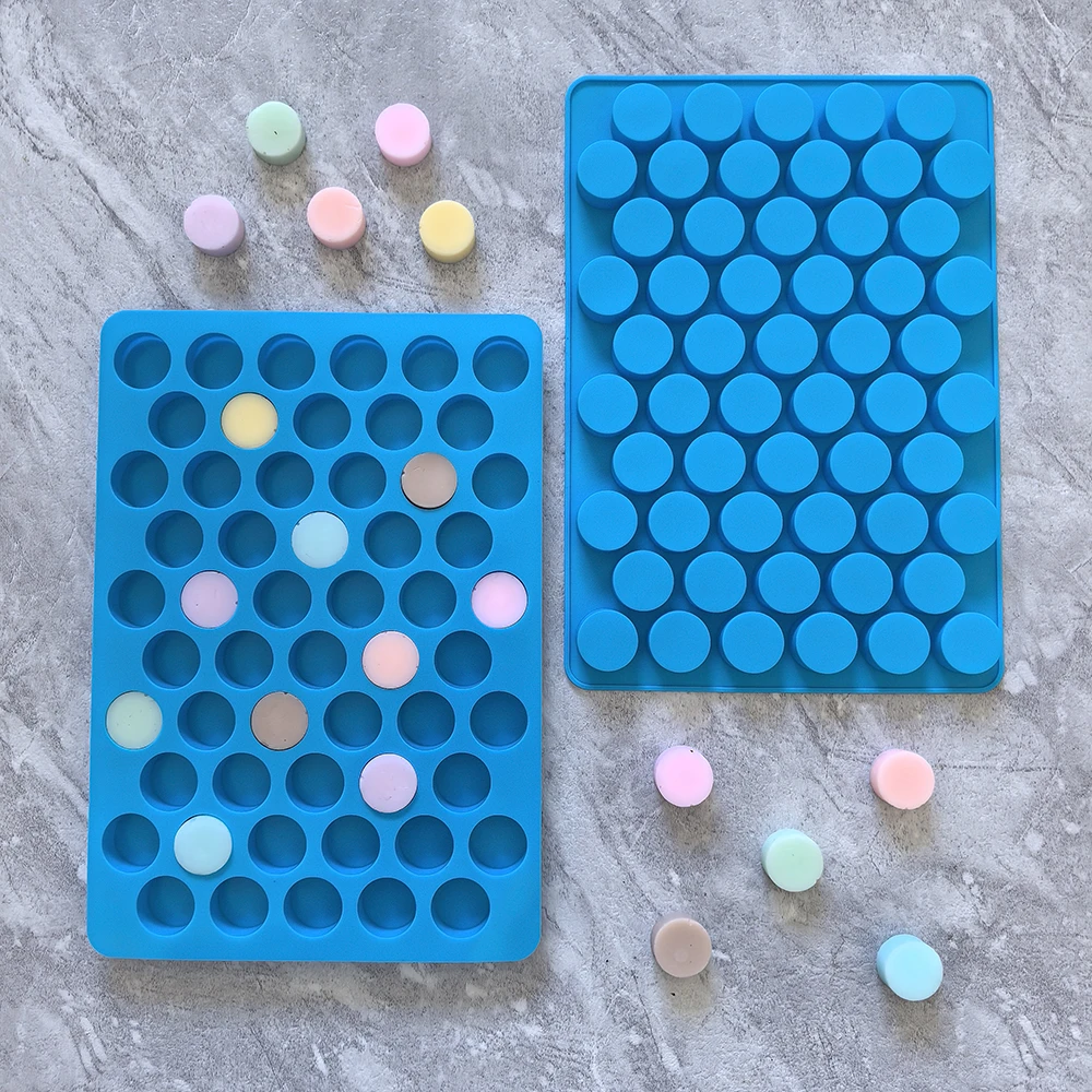 1pc 55 cavity small cylindrical baking silicone mold, suitable for DIY chocolate, candy, pudding, cookies