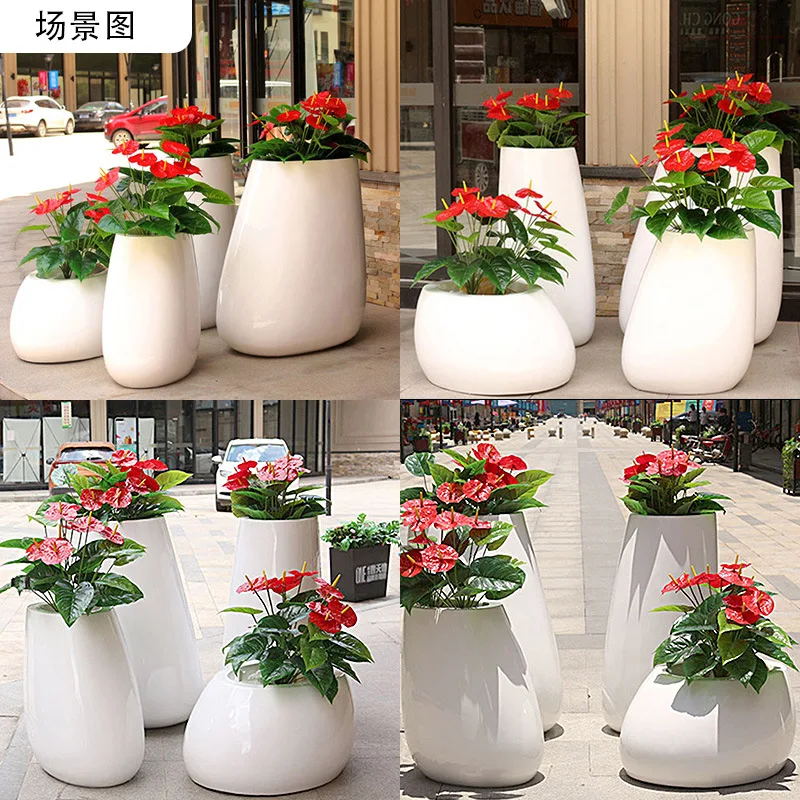 Fiberglass flower pots, horticultural nurseries, combined garden landscape shopping malls, shopping centers