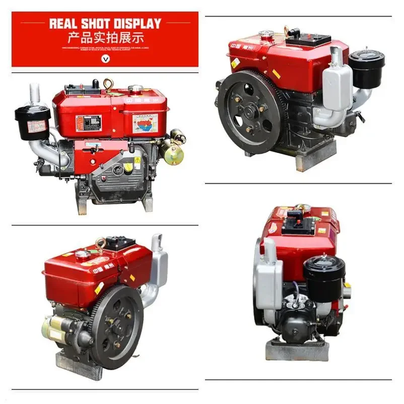 Diesel Engine Single Cylinder Water-Cooled Electric Starter R190r195 Engine Walking Tractor Head