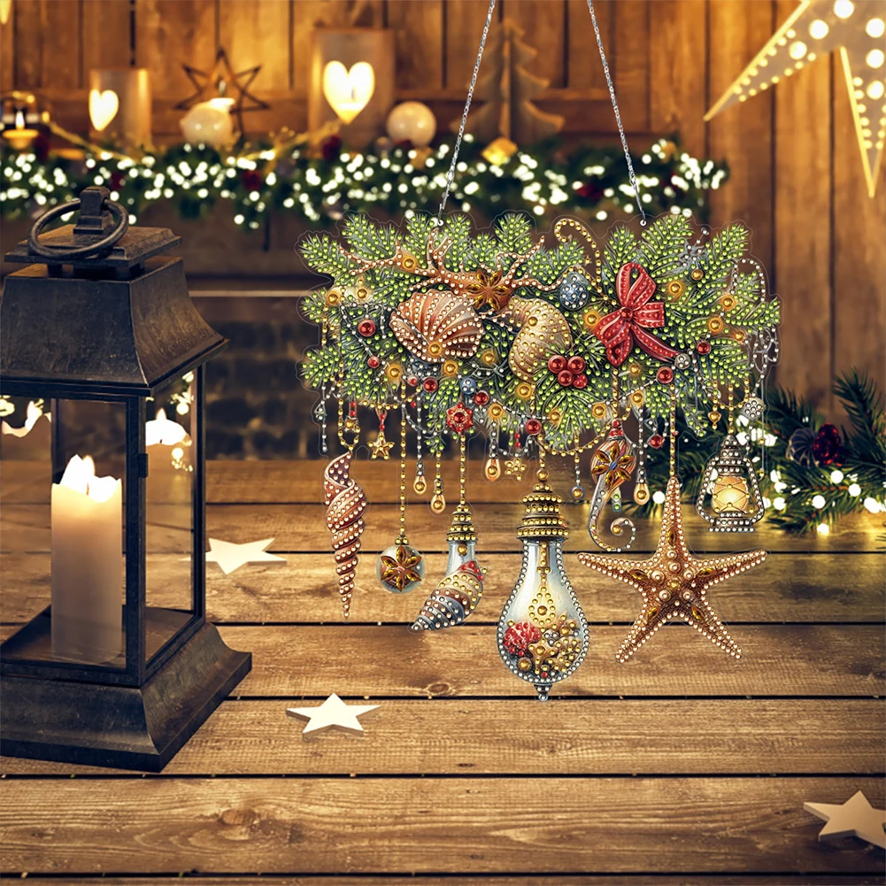 حجر الراين الماس الفن نافذة المعلقات عيد الميلاد موضوع 2D/مسطحة DIY الماس اللوحة مجموعة شكل خاص لوحة على الحائط لتزيين المنزل الحرف #3