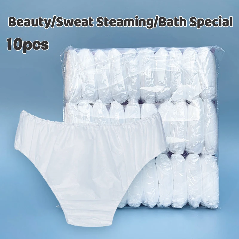 10 Pcs/Set Travel Portable Disposable Non Woven Paper Briefs Panties Underwear White Regular Emergency Underpants For Women Men