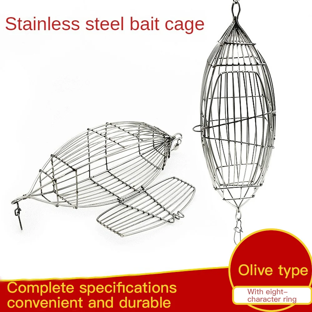 Stainless Steel Bait Cage Strong And Non Rusting Snap Design 5 Types Pecifications Fishing Tools Feeder Welding Process Enhanced