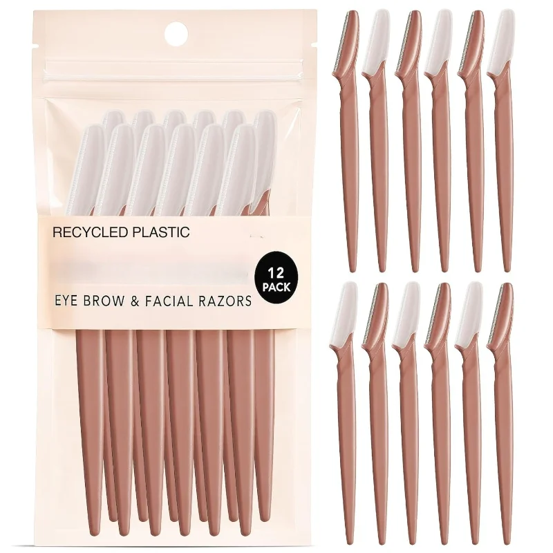 Rasoi per il viso per donne e uomini, rasoio per sopracciglia e rasoio per il viso – Rasoio viso esfoliante e strumento per la cura della pelle per una pelle più liscia 12 pezzi