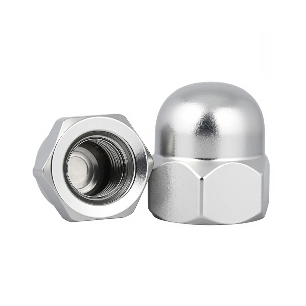 304 Stainless Steel Hexagon Hex Cap Nut Domed Nuts For Decrotive M8 M10 M12 M14 M16 M20 Fine Thread Nuts Pitch 1.0/1.25/1.5mm
