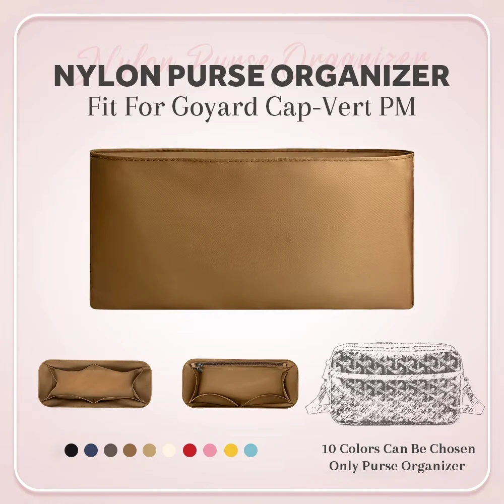 Nylon Purse Organizer Insert, Inside Storage Bag Organizer Insert Fit for Goyard Cap-Vert PM Handbag Inner Liner Bag Inner Bag