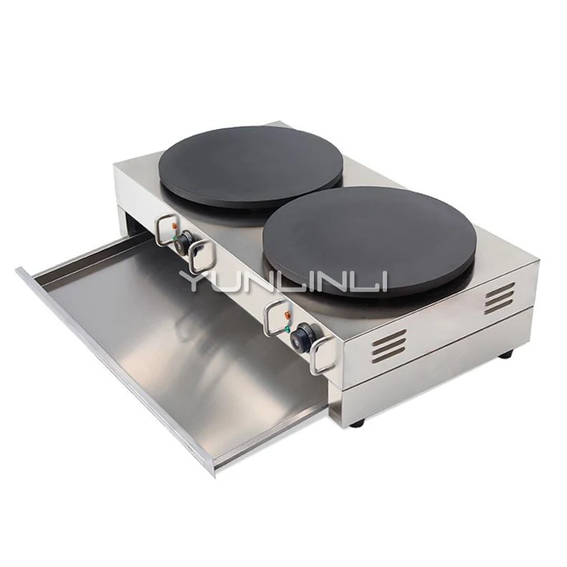 Double Electric Pancake Maker Maquina De Crepes Commercial Frying Pan Double-burner Griddle Furnace Machine Panqueca Elétrica