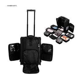 Professional Trolley Tattoo tool box Cosmetic Bag Rolling cosmetic suitcase organizer Makeup Suitcase Rolling Makeup Suitcase