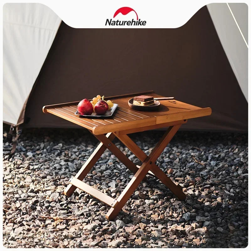 

Naturehike-Lightweight Folding Table, IGT Camping Portable Fast Folding Solid Wood Table, Tea Table Slide Table, CNK2300JJ010