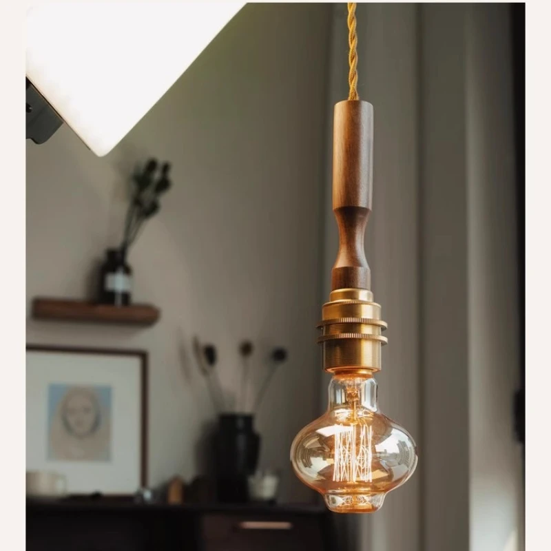 

American retro wood chandelier solid wood baking shop coffee shop window bar bedside LOFT track meal