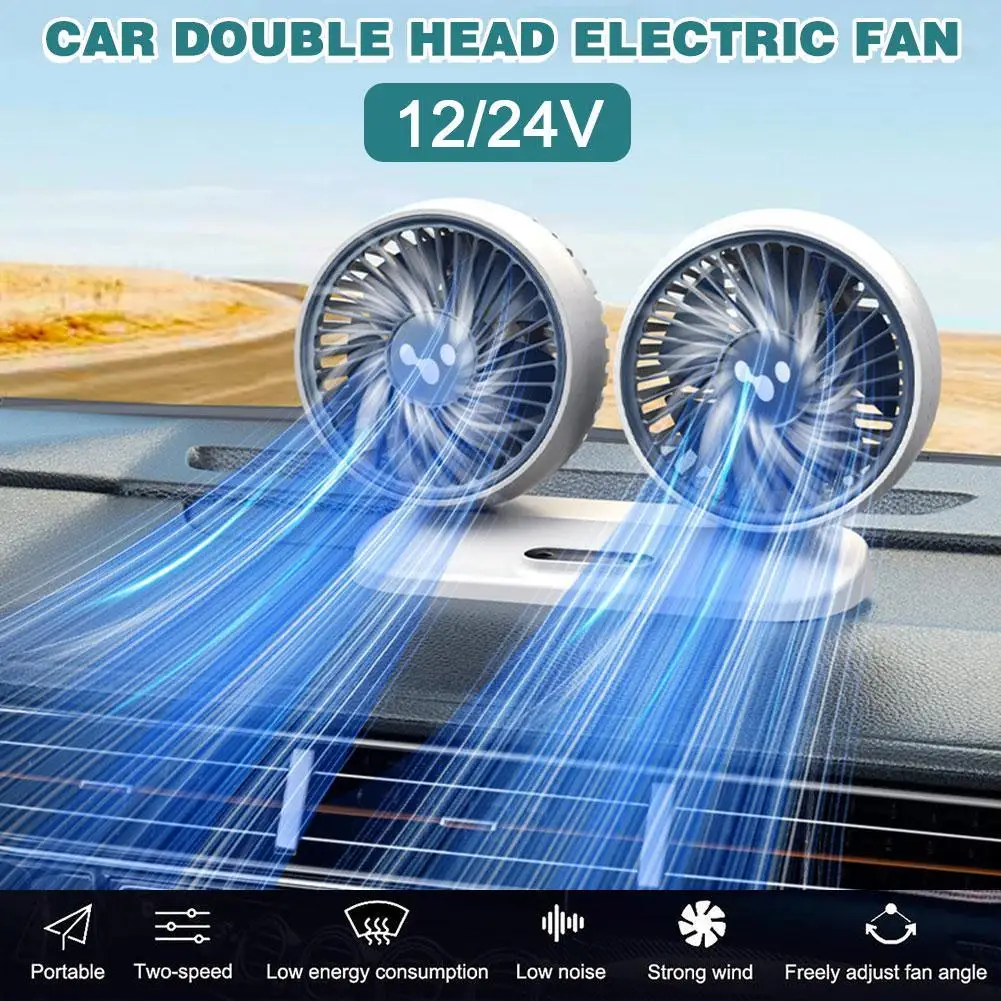 

Car Fan Large Truck Cooling Small Bread Car Adjustable Interface Portable Wind Head Fan Powerful USB Double Speed Electric Q0I0