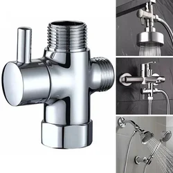 G1/2in 3 way brass shower diverter toilet valve T-Adapter Converter Bathroom Shower Valve Shower Faucet Water Splitter