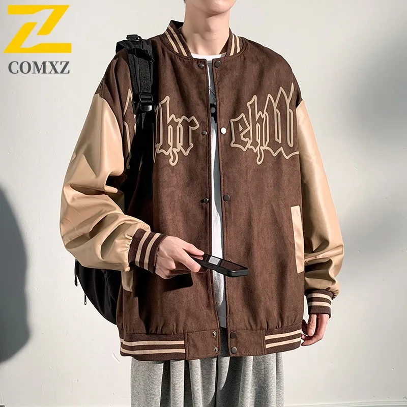 

Men Jacket 2025 Stylish Collage Streetwear Hip Hop Exercise Coat Lightweight Casual Outdoor Travel Sporty Autumn Baseball Coats