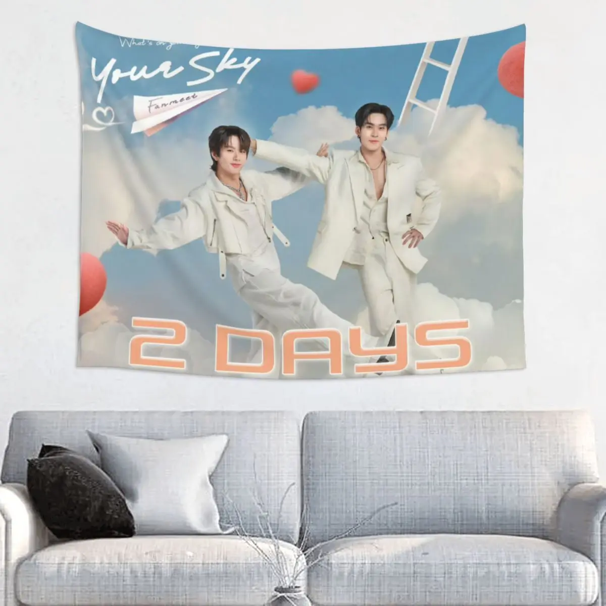 Auausave Thomaskong Porteetee Hanging Cloth Thai TV Your Sky Drama Stills Tapestry Bedroom Home Art Wall Decor Background