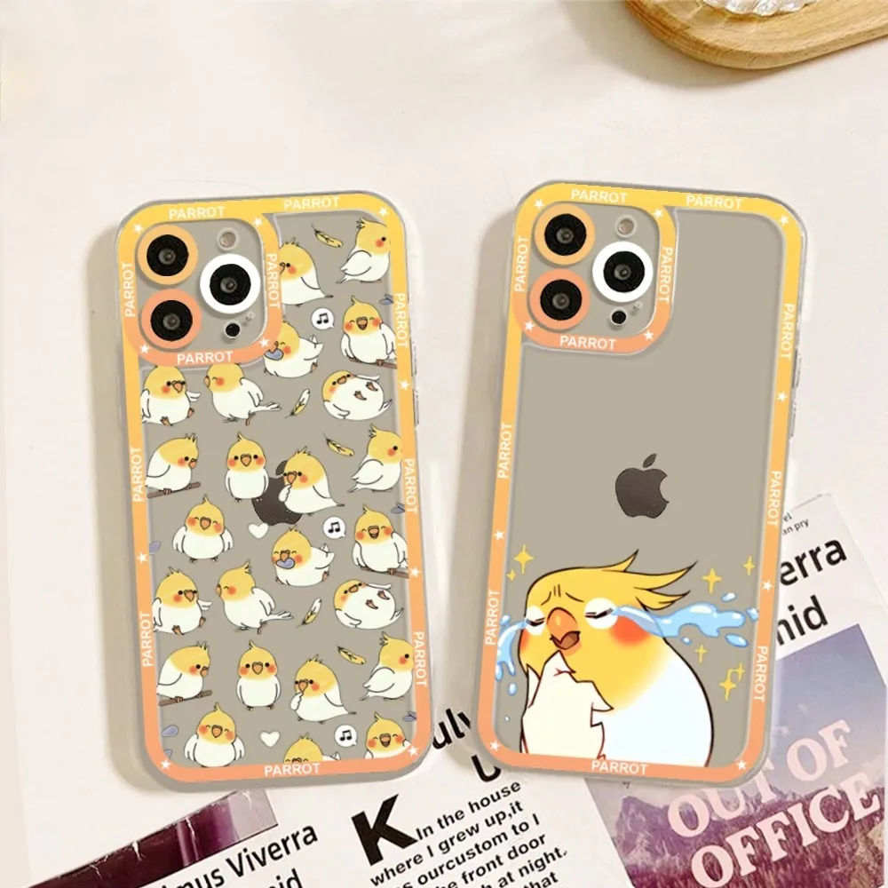 Chubby Cockatiels Parrotlets Parrot Phone Case For IPhone 11 12 13 Mini Pro Max 14 Pro Max Iphone15 15promax Case Shell Cover