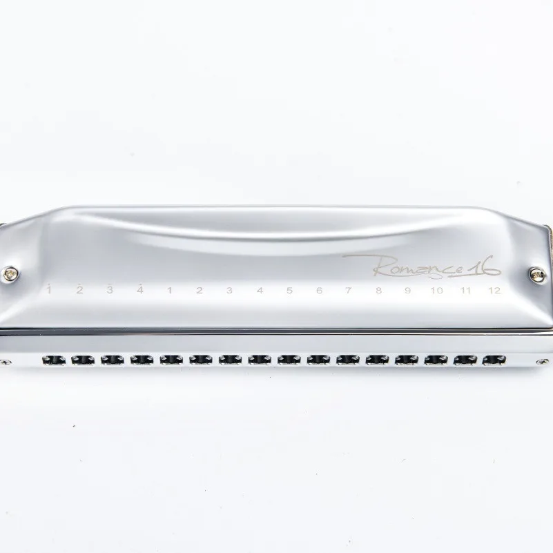 16 Hole Transparent Plastic Comb Chromatic Professional Harmonica, Romantic Melody, 16 Tones, Semi-Tone Musical Instrument