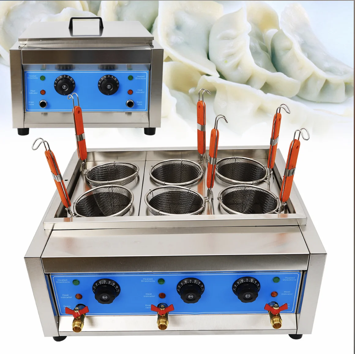 

Электрическая лапшеварка-пароварка для пасты, коммерческая, с большой корзиной, на 6 отверстий, газовая лапшеварка