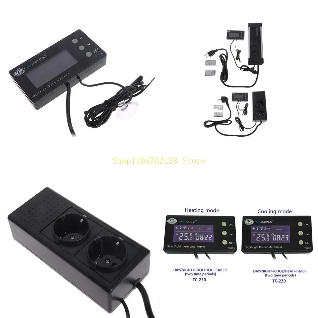 

Модернизированный цифровой светодиодный регулятор температуры, термостат, лучшая распродажа в ЕС, многоцелевой цифровой термостат с затемнением дня/ночи