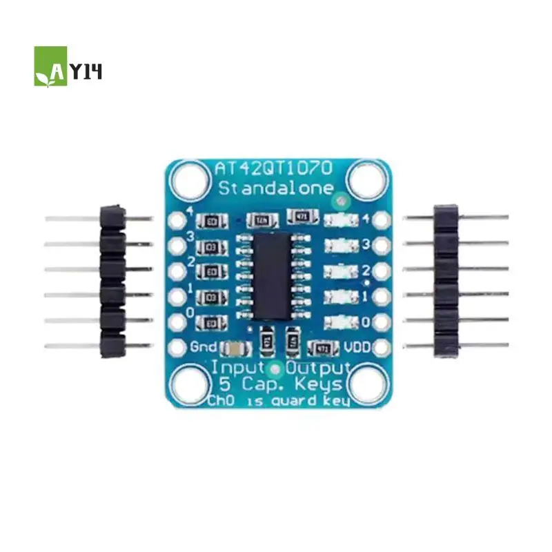 AY14 -AT42QT1070 Touch Sensor Breakout Board 5-Key Capacitive Touch Pad DIY Electronic Indicator Multiple Capacitive Sensing