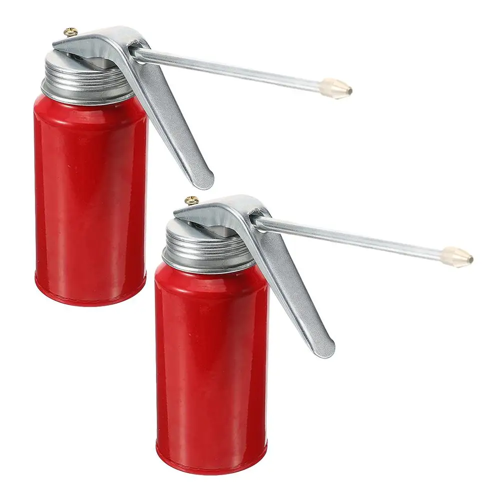 

2Pcs Manual Refueling Bottle High Pressure Motorcycle Oil Pot Metal Can 200ml Engine Dispenser Red Hand Pump Durable Precision