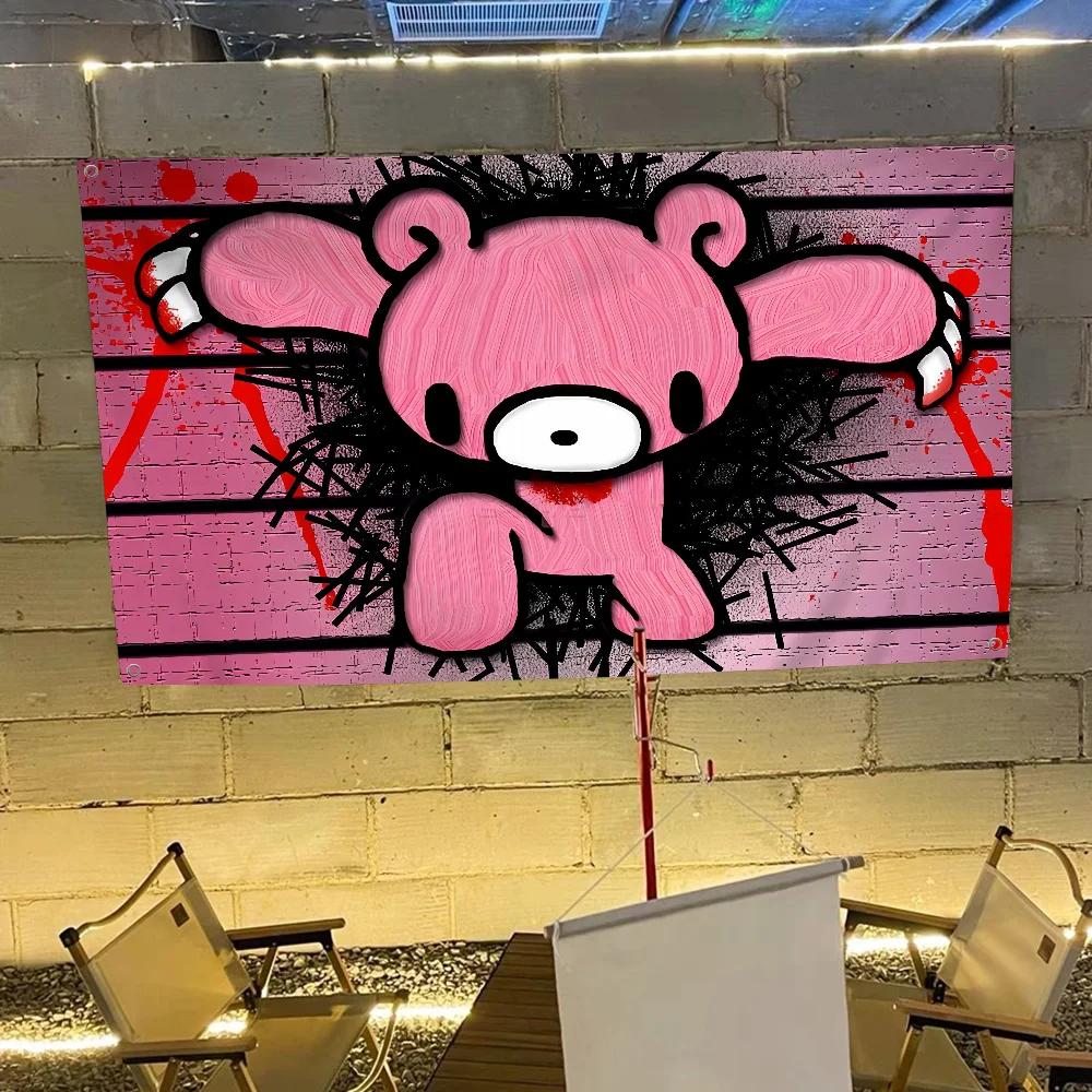 Gloomy Bear Printed Large Flag Art Science Fiction Room Home Decor Decor Banner