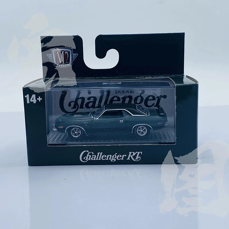 

Модель автомобиля M2 1:64, 1970 Challenger R/T Hemi, темно-зеленый, из сплава, статическая, для коллекции, декоративная, праздничный подарок, игрушка, сувенир