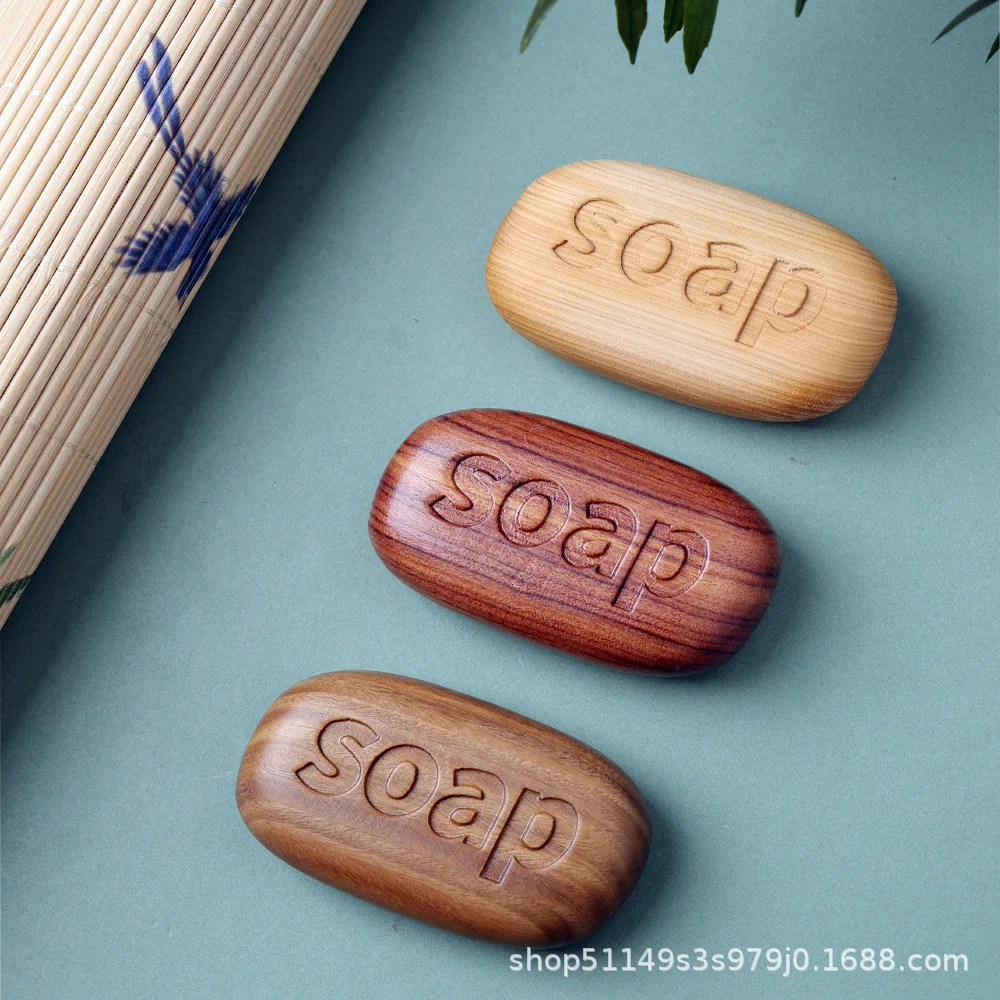 Sandalwood Carved Soap Dish Natural Wood Soap Holder Simple Chinese Style Wenwan Ornament Souvenir Craft Gift