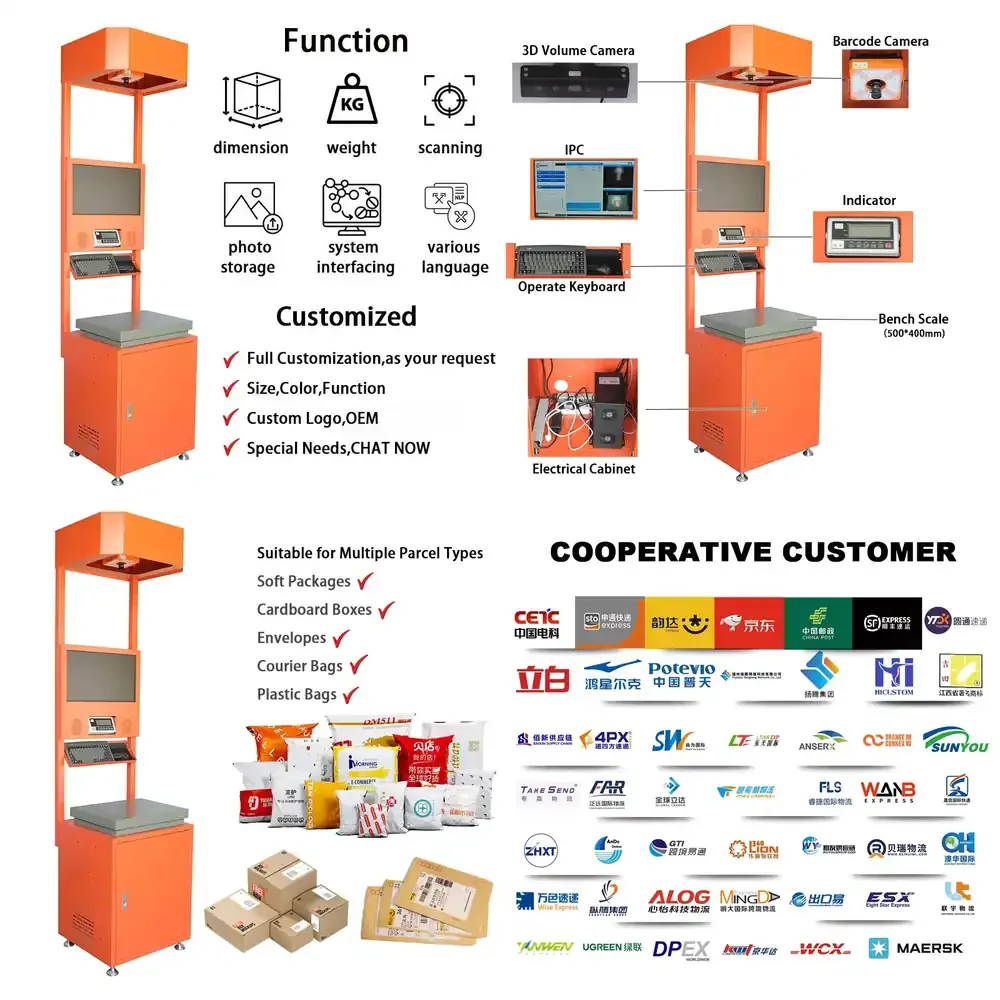 Wholesale Hot Dimension Weight Scanning DWS Systems for Warehouse Logistics Parcel Scanning with Customizable Platform Size