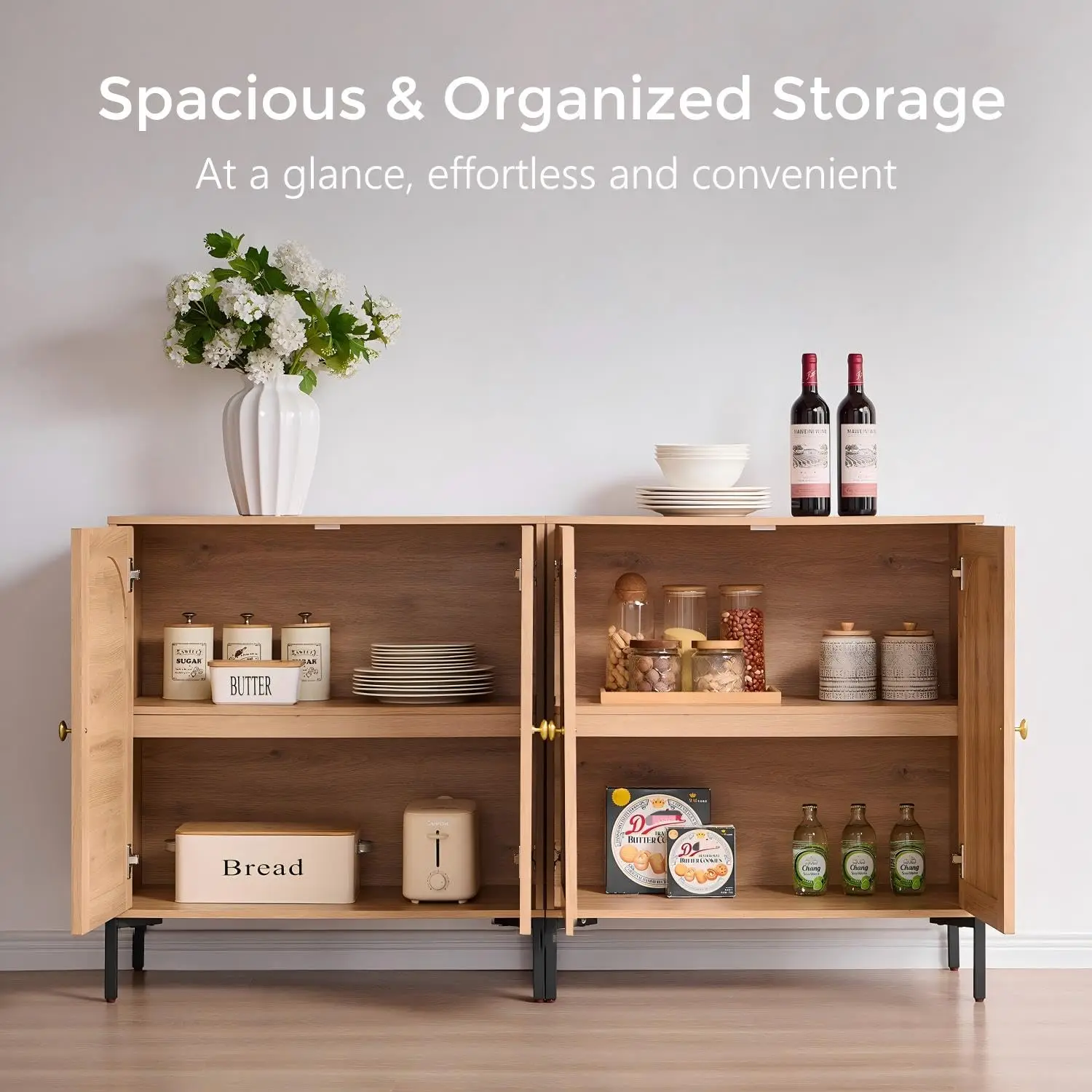 Modern Arched Sideboard Buffet with Storage 92.63