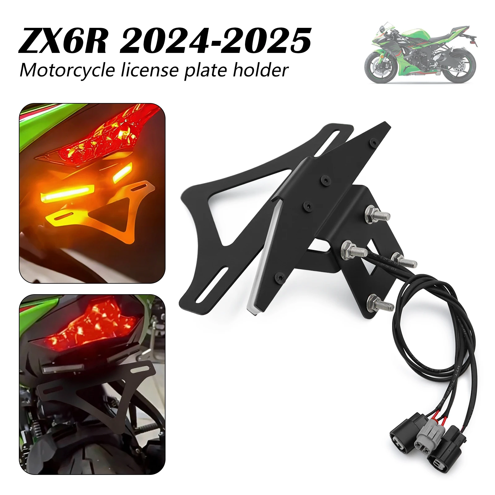 

Motorcycle Rear Tail Tidy Fender Eliminator For KAWASAKI Ninja ZX-6R NINJA ZX 636 License Plate Holder ZX6R 2024 2025