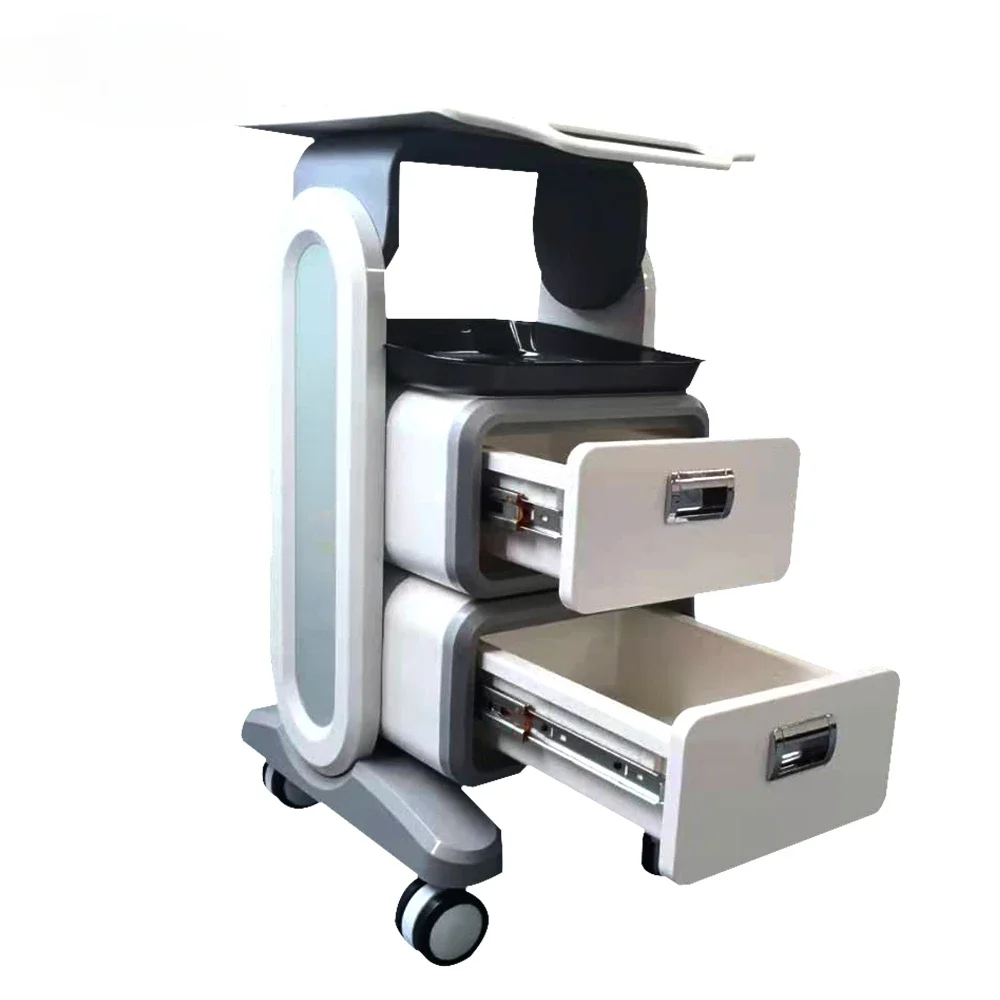 materials portable facial spa beauty salon machine beauty trolleys four wheels two drawers tool trolley hand carts