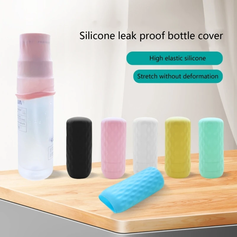 Stretching Travel Container Sleeves Elastic Silicone Bottle Covers for Leak Proof Toiletries for Travel Shampoo and Lotion