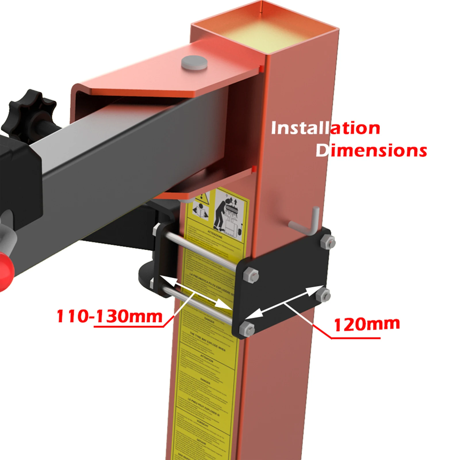 Flexible auxiliary arm for tire changers Semi-automatic changer tools for tire repair