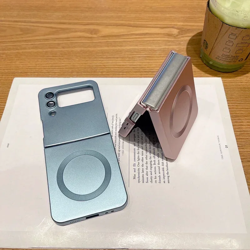 Samsung Galaxy Z Flip 7 6 5 4 3用 Magsafe対応ケース 磁気ワイヤレス充電 シリコンケース カメラレンズ保護 耐衝撃