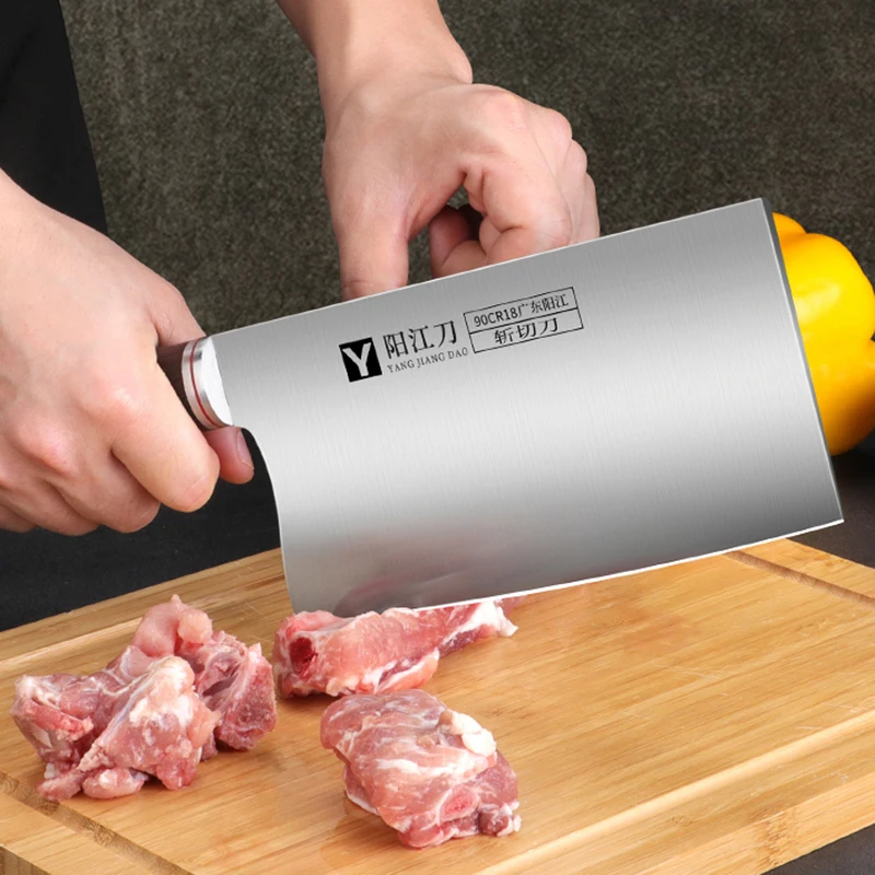 

Chopper Knife Wood Handle 9Cr18MoV Steel 17.7cm Blade Chef Cleaver Slicing Kitchen Knife For Cutting Vegetables Meat And Poultry