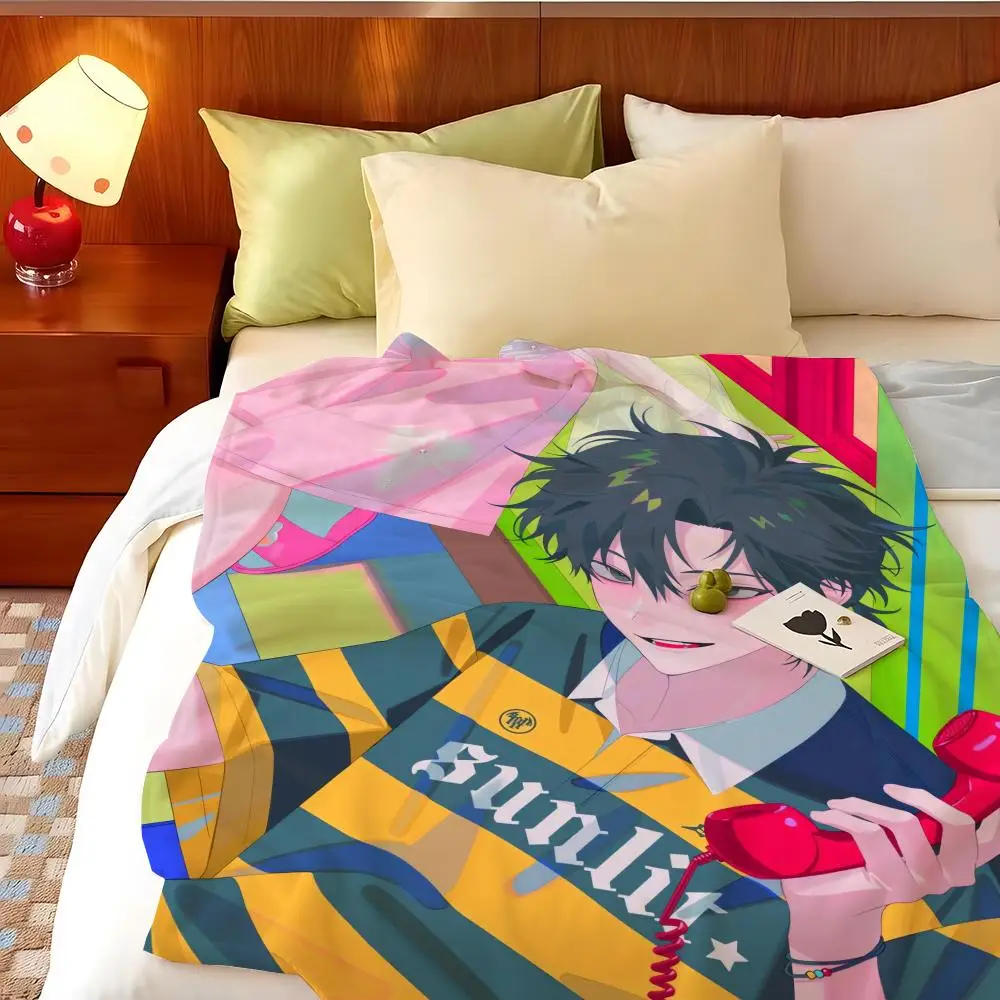 Anime L-Link C-Click Throw Flannel Throw Blanket, Lightweight Cozy, Durable Washable cute Cool