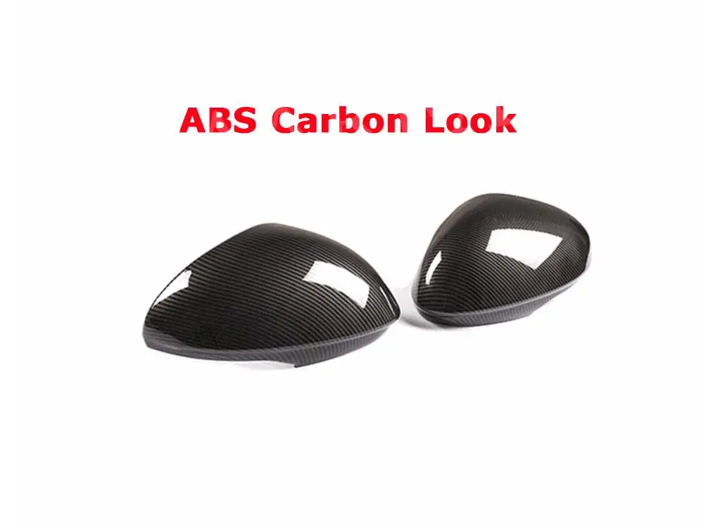 ABS Carbon Look Rearview Mirror Covers SMD Car Accessorise For Alfa Romeo Giulia Quadrifoglio 2017-2021 Gloss Black