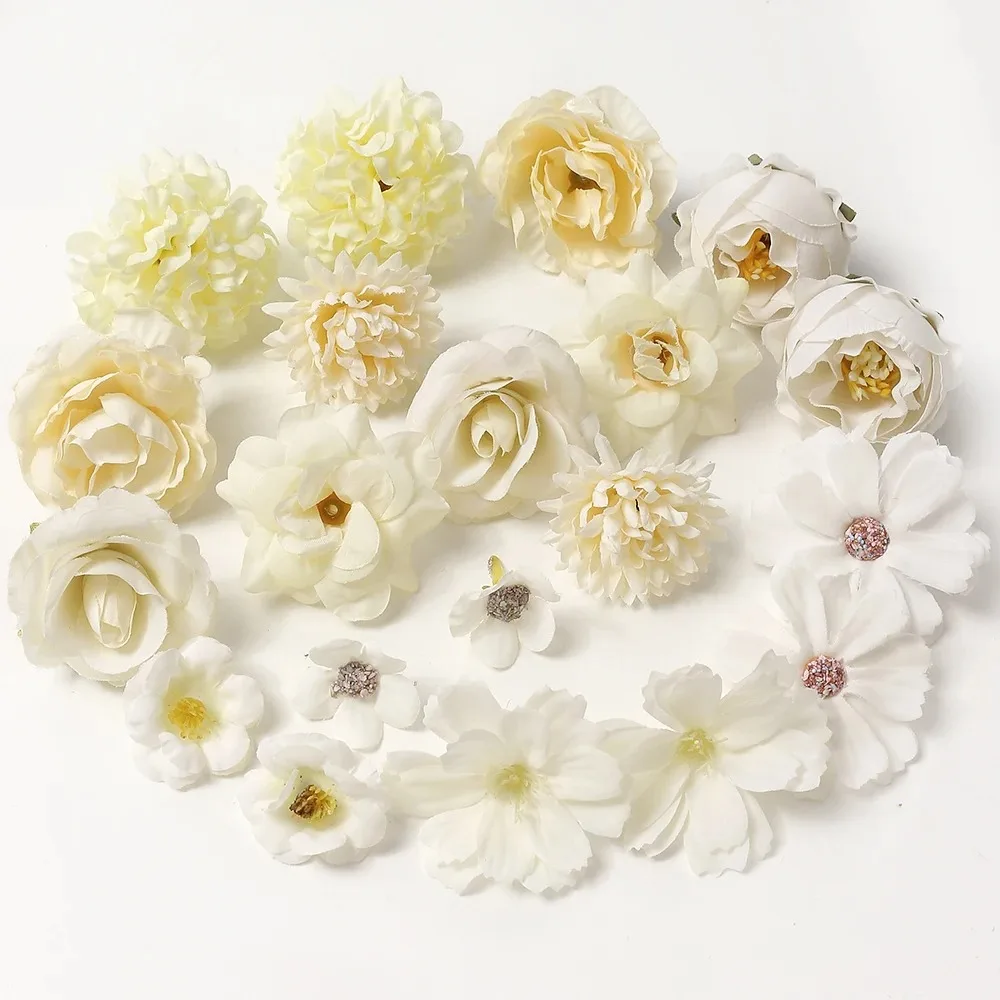 Rose Mixed Artificial Flowers Wedding Marriage Decoration Fake Flower for Home Room Decor DIY Crafts Gifts Garland Accessories