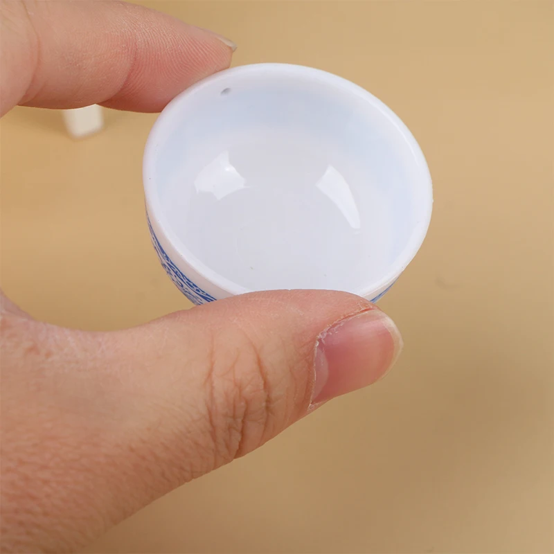 2Pcs/Set 1:6 Dollhouse Miniature Retro Bowl Blue and White Bowl Tableware Kitchen Model Decor Toy Doll House Accessories