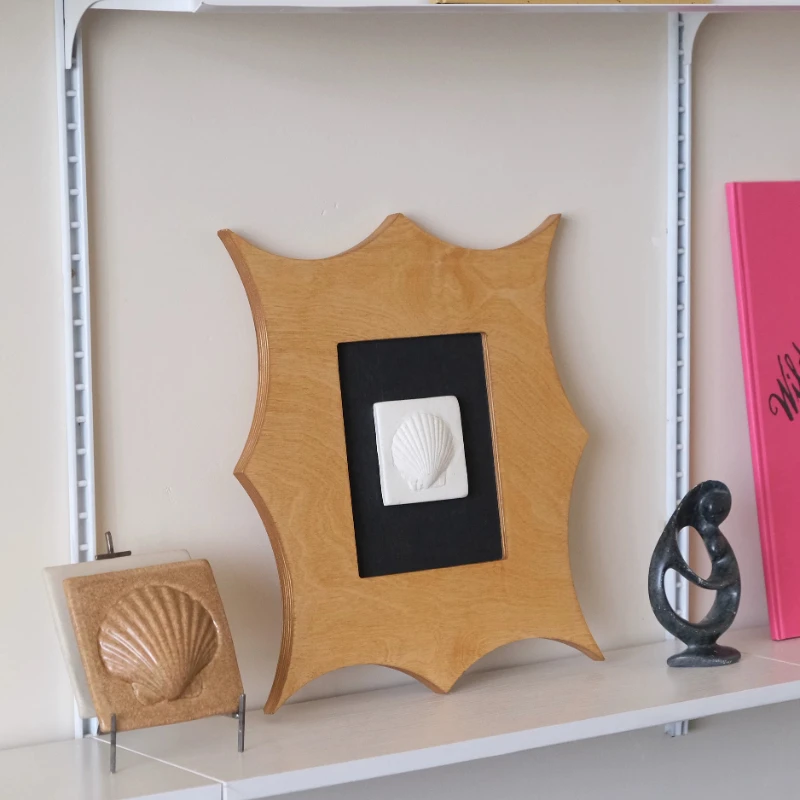 White Shell Ceramic Wall Painting Vintage Irregular Picture Frame Unique Art Painting Decorative Home Room Aesthetic Artwork