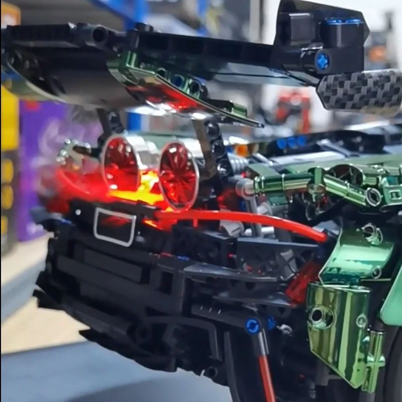 NIEUWE MOC Simulatie Spray Rook Elektrische Uitlaat Gemodificeerde Technologie Accessoires Compatibel met LEGO Auto Bouwstenen Blokken