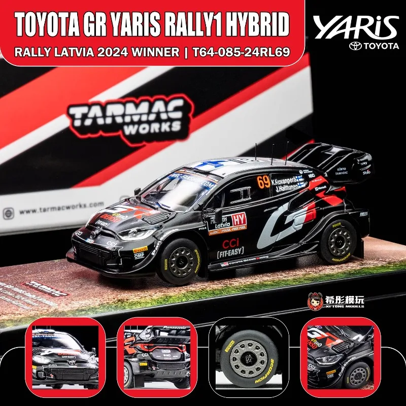 In stock 1:64 RALLY LATVIA 2024 WINNER alloy miniature replica vehicle model, boy toy gift, room collection statue